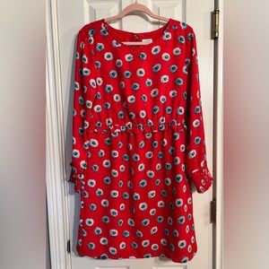 J. Crew Factory Red Floral Dress